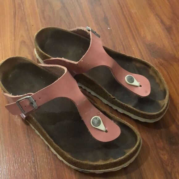 Birkenstock pink Gizeh Sandals, size 8 AS IS - Picture 1 of 7